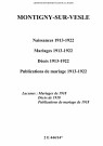 Montigny-sur-Vesle. Naissances, mariages, décès, publications de mariage 1913-1922