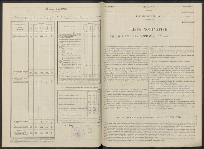 Corribert. Dénombrement de la population 1946