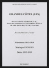 Grandes-Côtes (Les). Naissances, mariages, décès 1913-1919 (reconstitutions)
