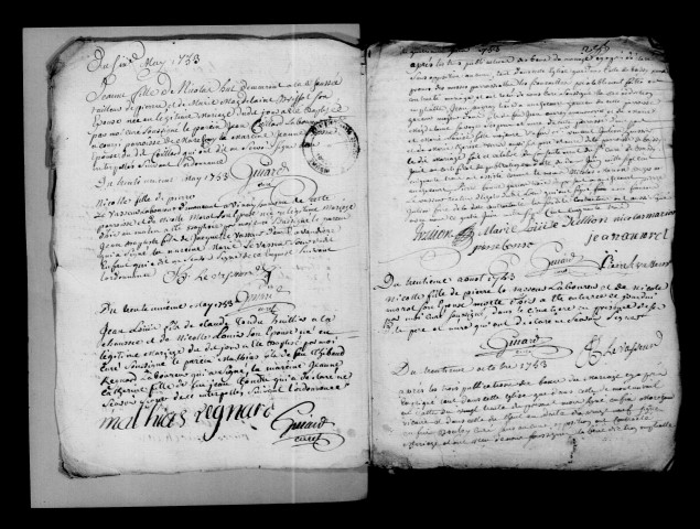 Mécringes. Baptêmes, mariages, sépultures 1753-1768