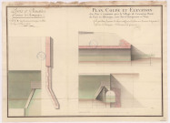 Plan coupe et élévation d'un pont à construire près le village de Connantray, 1781.