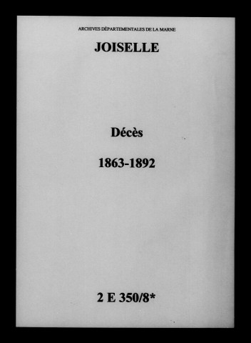 Joiselle. Décès 1863-1892
