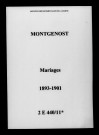 Montgenost. Mariages 1893-1901