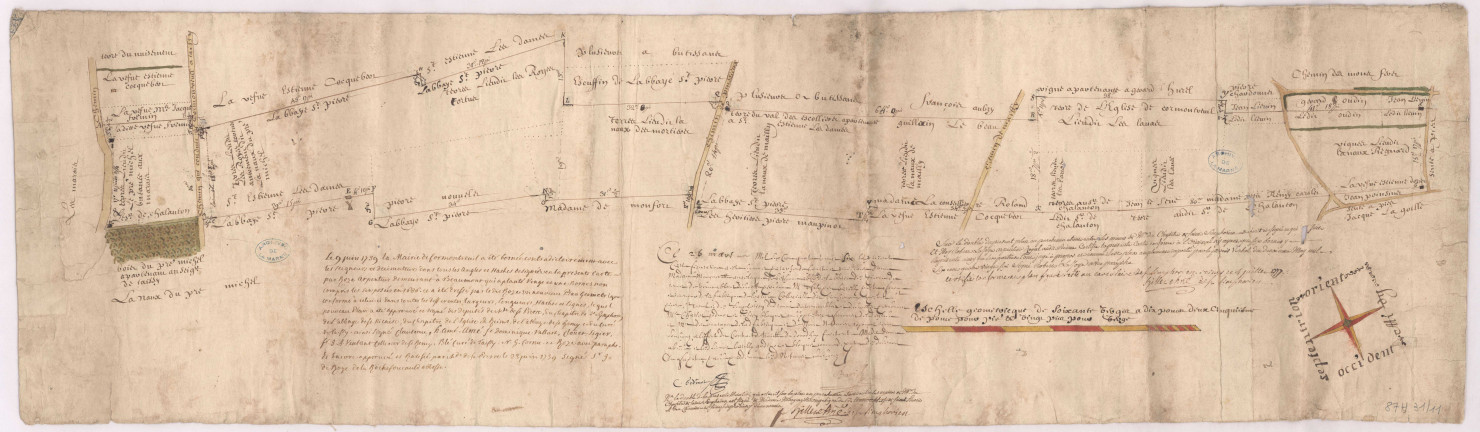 Plan du canton de seigneurie et dixmerie de Saint Simphorien au terroir de Cormontreuil (1739), Robert La Joye