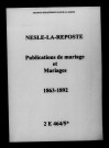 Nesle-la-Reposte. Publications de mariage, mariages 1863-1892