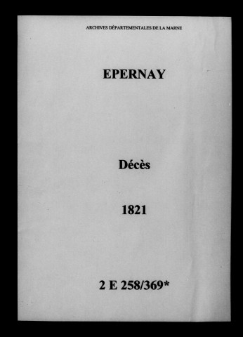 Épernay. Décès 1821