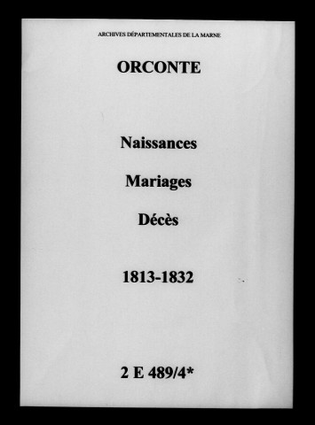Orconte. Naissances, mariages, décès 1813-1832
