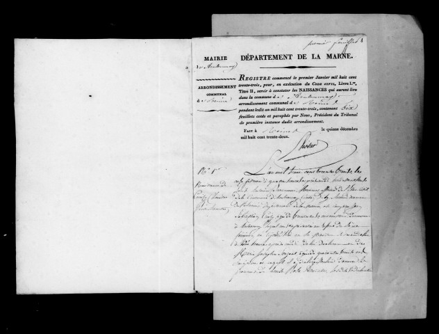 Ambonnay. Naissances, publications de mariage, mariages, décès 1833-1842