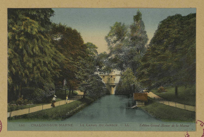 CHÂLONS-EN-CHAMPAGNE. 141- Le canal du jardin.
ParisLévy et Neurdein Réunis[S. L.]Edition Grand Bazard de la Marne.Sans date