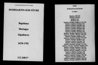 Dommartin-sur-Yèvre. Baptêmes, mariages, sépultures 1670-1792