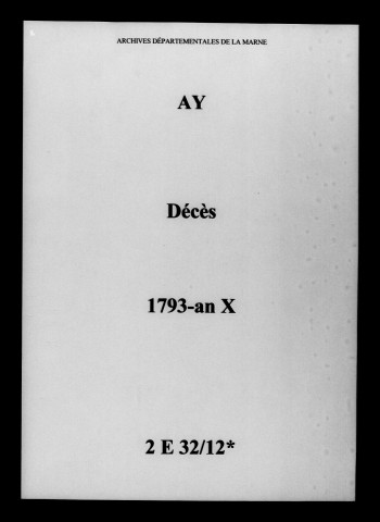 Ay. Décès 1793-an X