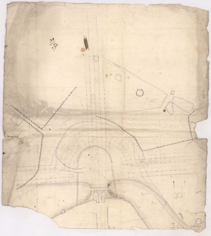 Plan des abords de la porte Ste Croix de Chaalons, 1765.