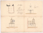 Plan élévation et Coupe de la nef de l'église d'Ecury le Repos 2ème projet, 1782.
