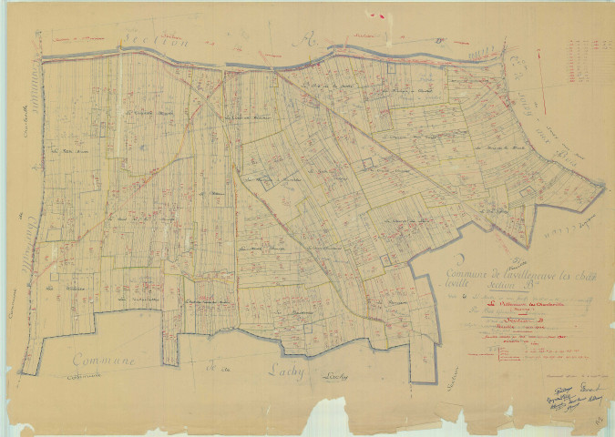 Villeneuve-lès-Charleville (La) (51626). Section B1 échelle 1/2500, plan mis à jour pour 01/01/1955, non régulier (papier)