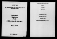 Loivre. Naissances, mariages, décès, publications de mariage 1873-1877