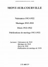 Mont-sur-Courville. Naissances, mariages, décès, publications de mariage 1913-1922