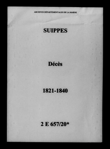Suippes. Décès 1821-1840