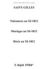 Saint-Gilles. Naissances, mariages, décès an XI-1812