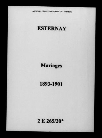 Esternay. Mariages 1893-1901