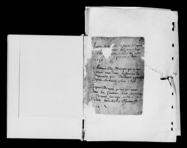 Varimont. Baptêmes, mariages, sépultures 1658-1729