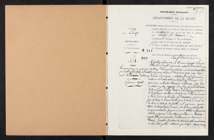 Loisy-sur-Marne. Naissances, mariages, décès 1901-1904 (reconstitutions)