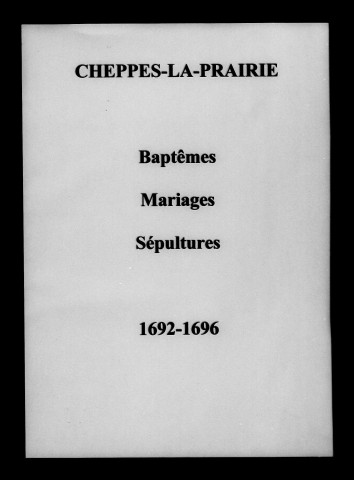 Cheppes. Baptêmes, mariages, sépultures 1671-1759