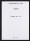 Valmy. Mariages 1892-1909