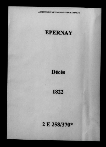 Épernay. Décès 1822