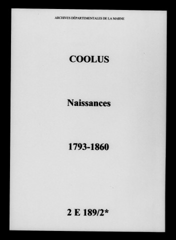 Coolus. Naissances 1793-1860