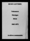 Bussy-Lettrée. Naissances, mariages, décès 1863-1872