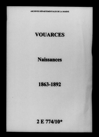 Vouarces. Naissances 1863-1892