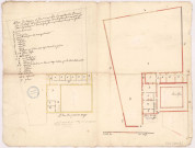Plan du terrain et bâtiment de la maison du prieuré de Rethel (1756)