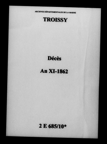 Troissy. Décès an XI-1862