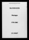 Matougues. Mariages 1793-1861