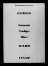 Ponthion. Naissances, mariages, décès 1813-1832