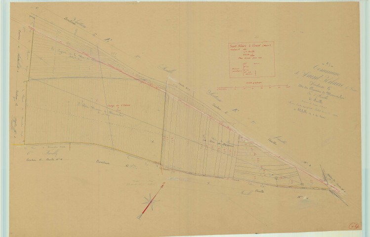 Saint-Hilaire-le-Grand (51486). Section G4 échelle 1/2000, plan mis à jour pour 1935, plan non régulier (papier)