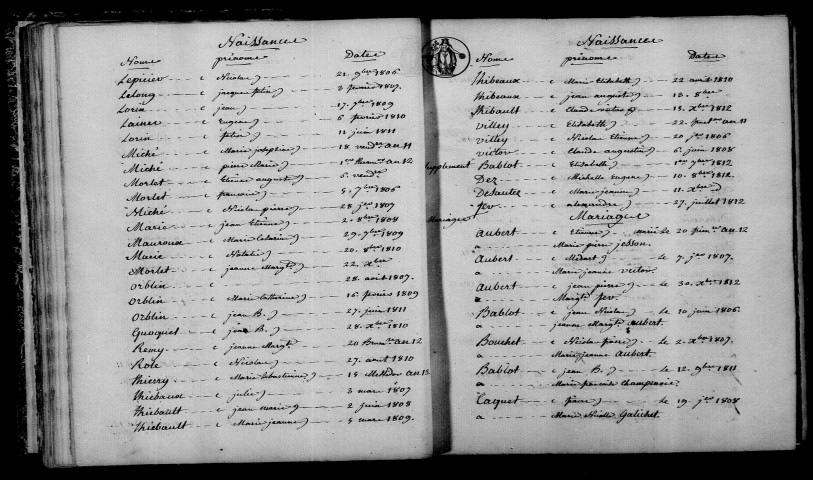 Jonchery-sur-Suippe. Table décennale an XI-1812
