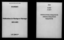 Damery. Publications de mariage, mariages 1833-1852