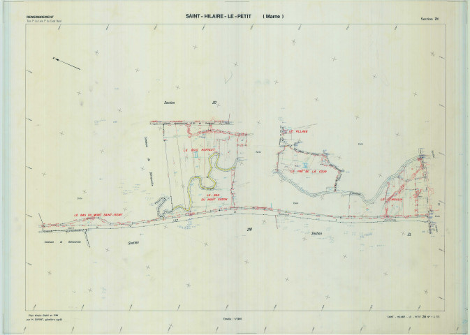 Saint-Hilaire-le-Petit (51487). Section ZN échelle 1/2000, plan remembré pour 1986.