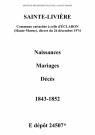 Sainte-Livière. Naissances, mariages, décès 1843-1852