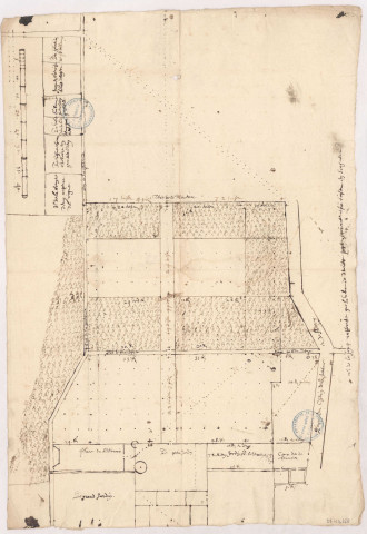 Belval-sous-Chatillon. Plan informe du clos et de ses attenans, vers 1650