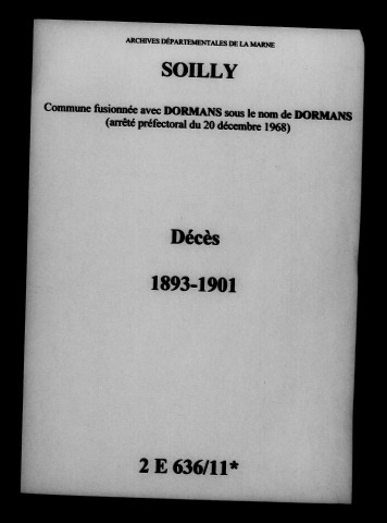 Soilly. Décès 1893-1901