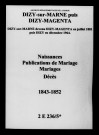 Dizy-sur-Marne. Naissances, publications de mariage, mariages, décès 1843-1852