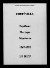 Coupéville. Baptêmes, mariages, sépultures 1767-1792