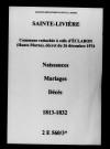Sainte-Livière. Naissances, mariages, décès 1813-1832