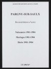 Pargny-sur-Saulx. Naissances, mariages, décès 1901-1904 (reconstitutions)