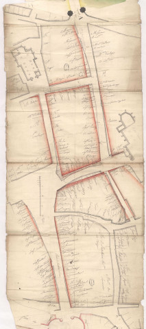 Extrait du plan général de la ville d'Epernay contenant la traverse du faubourg Saint-Laurent et du faubourg de la Folie, 1770.