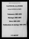 Nanteuil-la-Fosse. Naissances, mariages, décès, publications de mariage 1883-1892