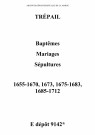 Baptêmes, mariages, sépultures 1655-1712