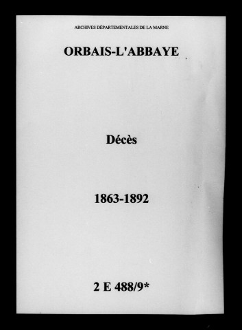Orbais. Décès 1863-1892